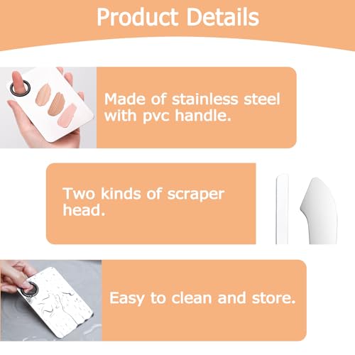 3-Piece Makeup Spatula & Palette Tray Set – Foundation Mixing