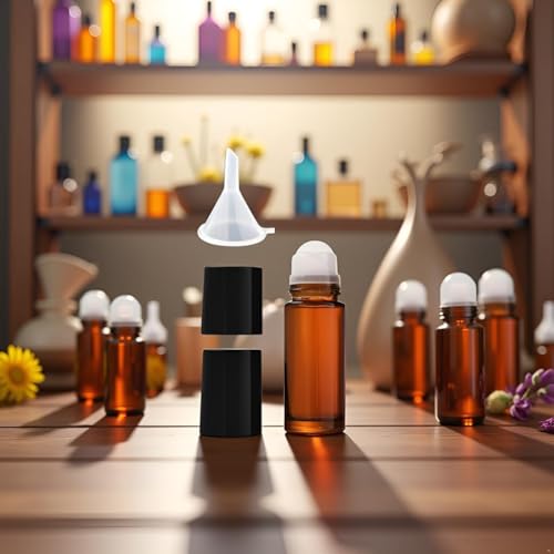 2-Pack Brown Glass 50ml Essential Oil Roller Bottles