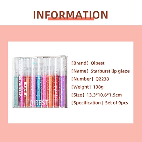 Aseawave Shimmer Lip Gloss Set - 9 Colors, Long-Lasting & Moisturizing