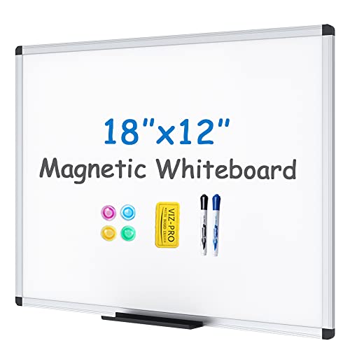 VIZ-PRO Large Dry Erase White Board/Magnetic Foldable Whiteboard, 72 X 48 Inches, Silver Aluminium Frame