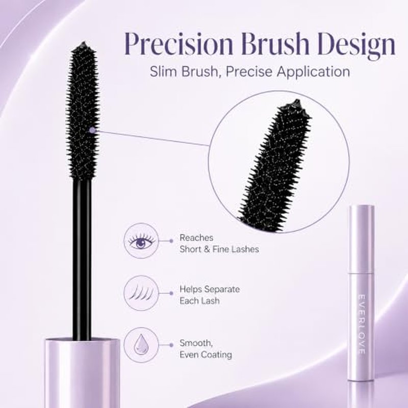 Facelove Mascara for Older Women - Lavender Tube, Precision Brush
