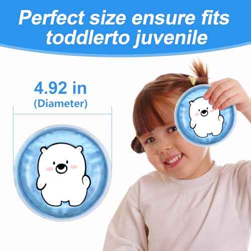 Large Kids Ice Packs for Boo Boos, 3 Packs Toddler Gel Ice Packs Wrap for Injuries Reusable, Hot Cold Compress for Children's Fever Pain Relief, Wisdom Teeth, First Aid, Bumps & Bruises