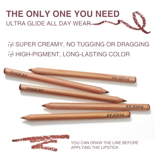 PHOFAY 12-Piece Lip Liner Set – Long-Wearing, Waterproof
