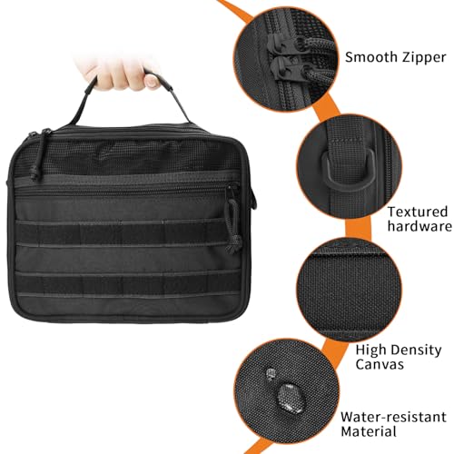 SMONT Tactical Toiletry Bag for Men, 9.5" Hanging Dopp Kit Shaving Hygiene Bag for Traveling Bathroom
