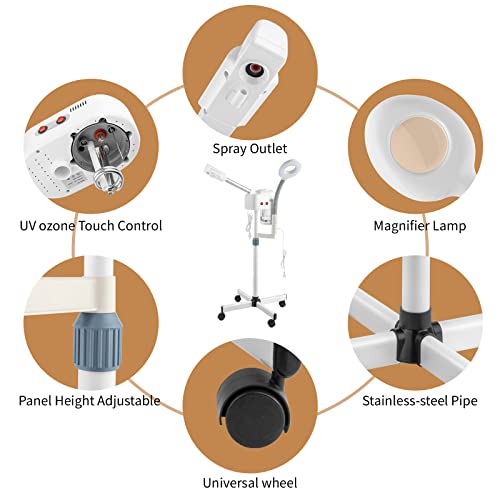 Winado 2-in-1 Facial Steamer with 5X Magnifying Light