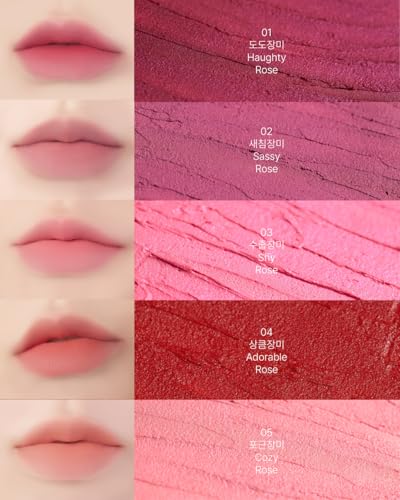 KKOTPPANG Rose Blur Tint Lip Stain - Matte Finish, 5 Shades