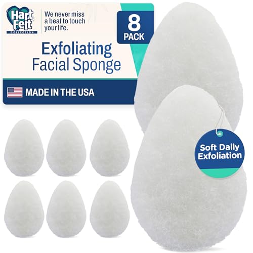 HartFelt Reusable Facial Scrubbers 8ct | Exfoliating Sponges