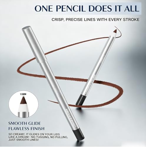 Waterproof Gel Eyeliner Pencil - Burgundy Shade, 24Hr Wear