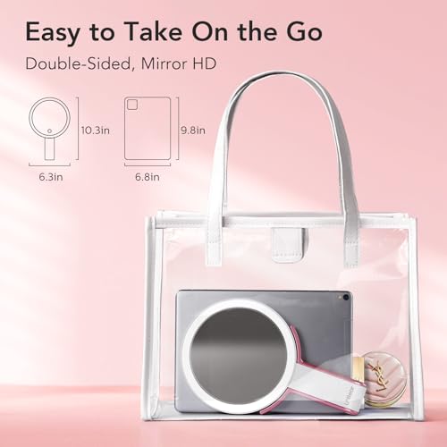 LitBear Rechargeable Lighted Makeup Mirror 10X/1X Magnifying