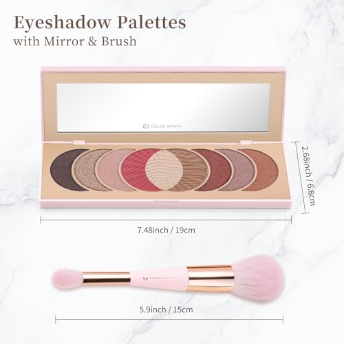 Color Nymph Naked Eyeshadow & Blush Palette Set?Highly Pigmented Blush Highlighter Bronzer Makeup Palettes?Travel Friendly Shimmer Powder Face Pallet