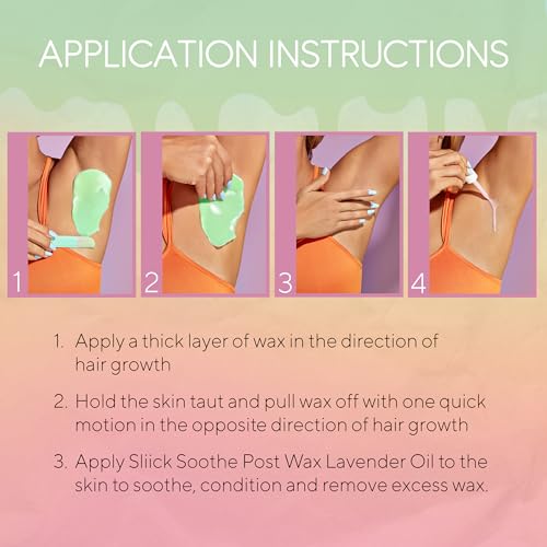 Sliick At Home Waxing Kit for Women, Pink ? Coconut Melon, Hard Wax Kit for Hair Removal, Microwave Melting Cup, Applicator & Beads, At Home Wax Set