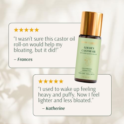 Organic Golden Castor Oil Roll-On with Rose Quartz – 1.7 fl oz