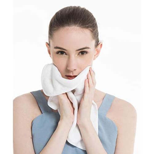 Microfiber Facial Cloths Face Towels Ultra Soft Fast Drying Washcloth Face Cloth for Bath 12 inch x 12 inch 6 Pack White