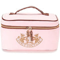 Juicy Couture Pink Makeup Bag Cosmetics Organizer Travel Essentials Train Case Gold Terroir Dog Rhinestone Crown Velour