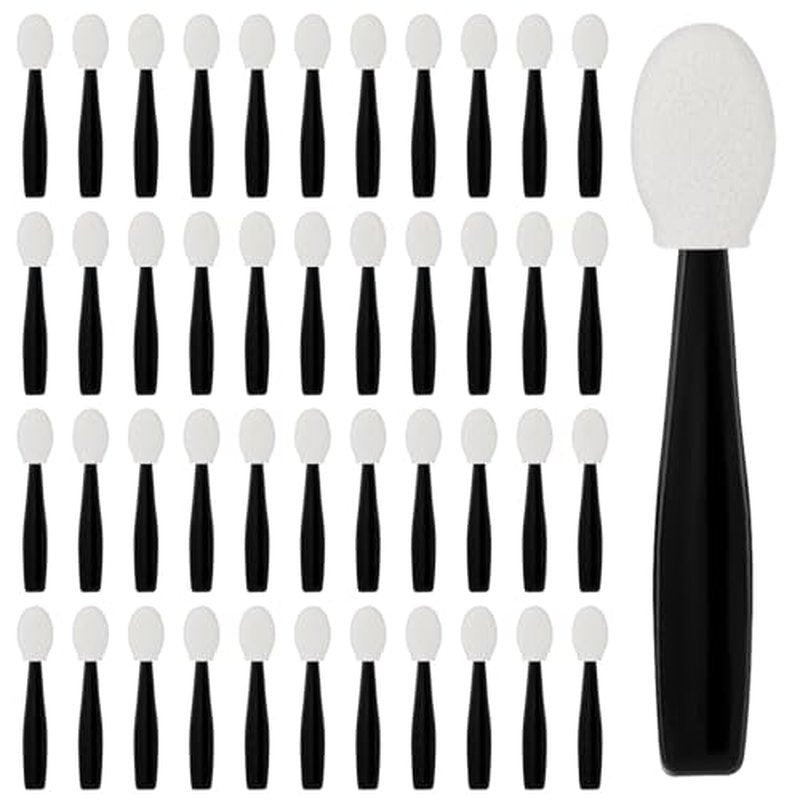 50 Pcs Double-Sided Eyeshadow Applicators - Reusable Makeup Tools