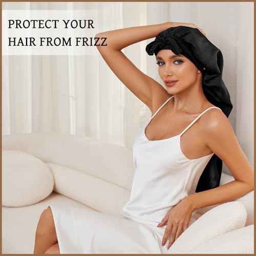 Silk Long Bonnet for Braids & Curly Hair, Silk Satin Bonnet for Sleeping, Extra Large Bonnets for Women Braid