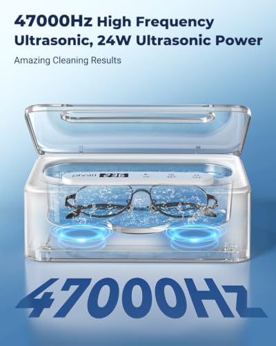 12OZ Ultrasonic Jewelry Cleaner for Watches Rings Glasses Dentures - White
