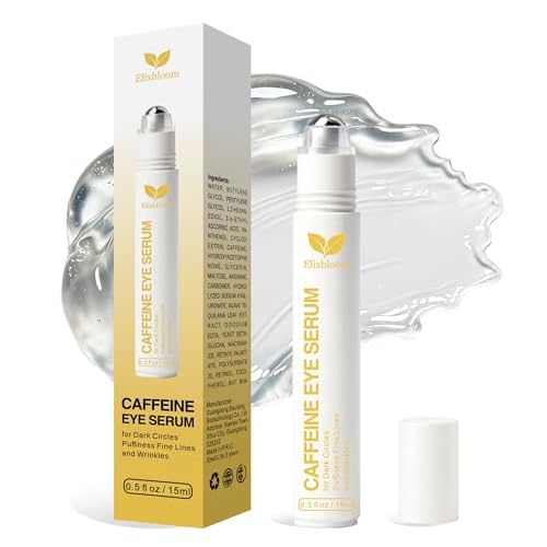 Eye Bags Treatment for Men and Women, Caffeine Eye Cream with Roller for Dark Circles & Puffiness, Anti Aging Formula with Hyaluronic Acid, Retinol & Niacinamide to Reduce Wrinkles and Fine Lines