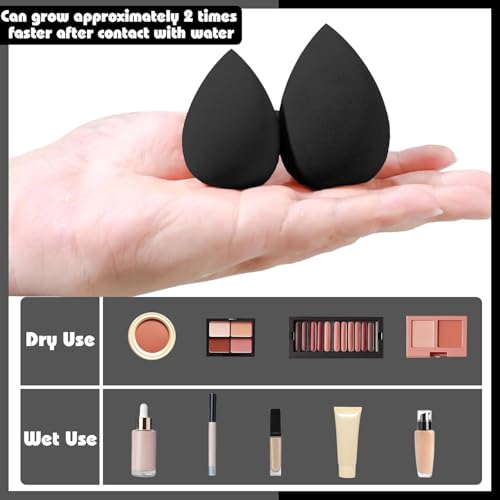 36-Piece Black Makeup Brush Set with Synthetic Bristles