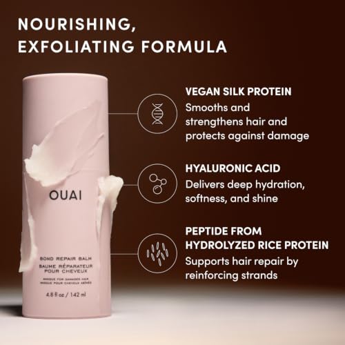 OUAI Bond Repair Balm 1.7 oz Travel Size Hair Mask for Damaged Hair