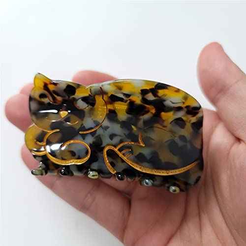 Tortoiseshell Cat Claw Clips,Cellulose Acetate Hair Clips,Big Claw Clips for Women