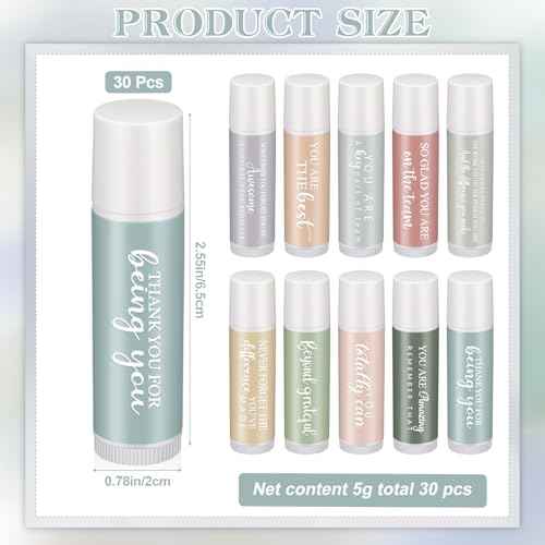 50 Sets Christmas Employee Appreciation Gifts Bulk Lip Balm Favors Xmas Thank You Team Gifts for Coworkers Staff Teacher Nurse Volunteer Thanksgiving Appreciation Christmas Stocking Stuffers