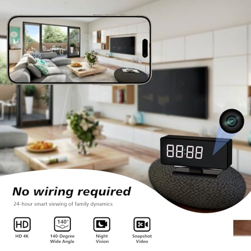 WiFi Hidden Camera Clock - Full HD Night Vision Motion Detection