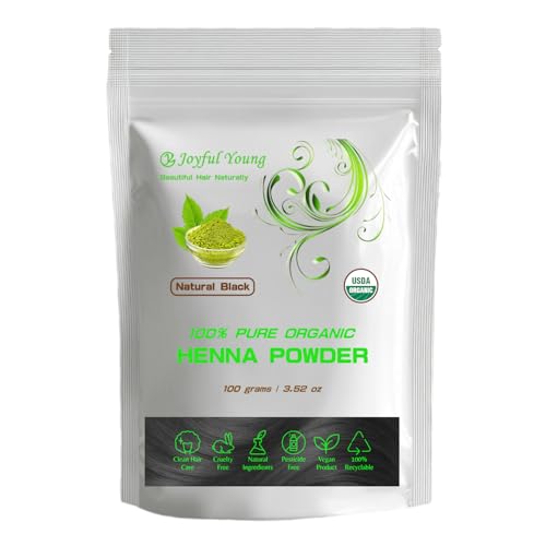Organic Henna Hair Dye Powder Natural Black for Gray Hair