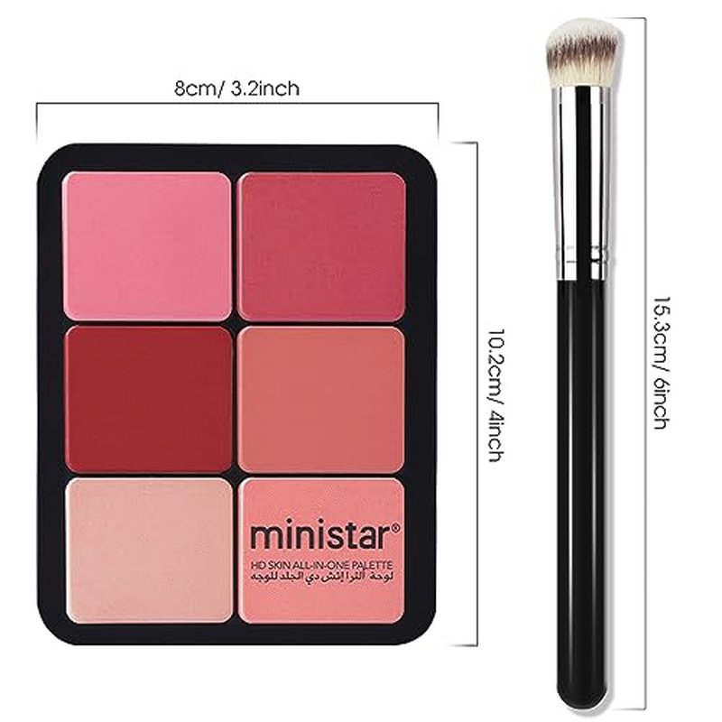 LSxia 12-Color Cream Blush Palette Kit with Brush