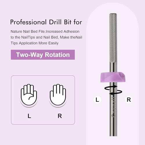 3/32¡±Tungsten Carbide Nail Drill Bit, Buffer Cuticle Remover, Nail Buffer & Prep File, Two-Way Rotation, Fine Grit for Manicure, Pedicure, Home & Salon Use (3XF Grit, Silver)
