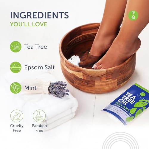 Tea Tree Oil Foot Soak with Epsom Salt & Mint by Truremedy Naturals - 14 oz