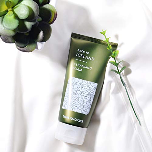 THANKYOU FARMER Back To Iceland Cleansing Foam 4.22 Fl Oz (120ml) - Pore Cleansing, Moisturized-Finish, Mens Face Wash, Face Cleanser, Face Wash For Women, Face Wash For Oily Skin