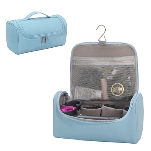 Portable Travel Case Compatible with Dyson Airwrap Multifunction Curling Iron And Accessories, Travel Bag With Hook, Stores All Models of Curling Irons And Accessories (Sky blue)