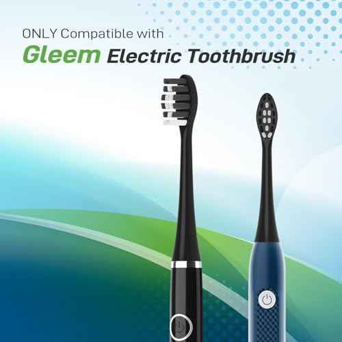 Toothbrush Heads Replacement Compatible with Gleem Electric Toothbrush - Brush Heads Refills Compatible with Gleem, Black, 10 Count
