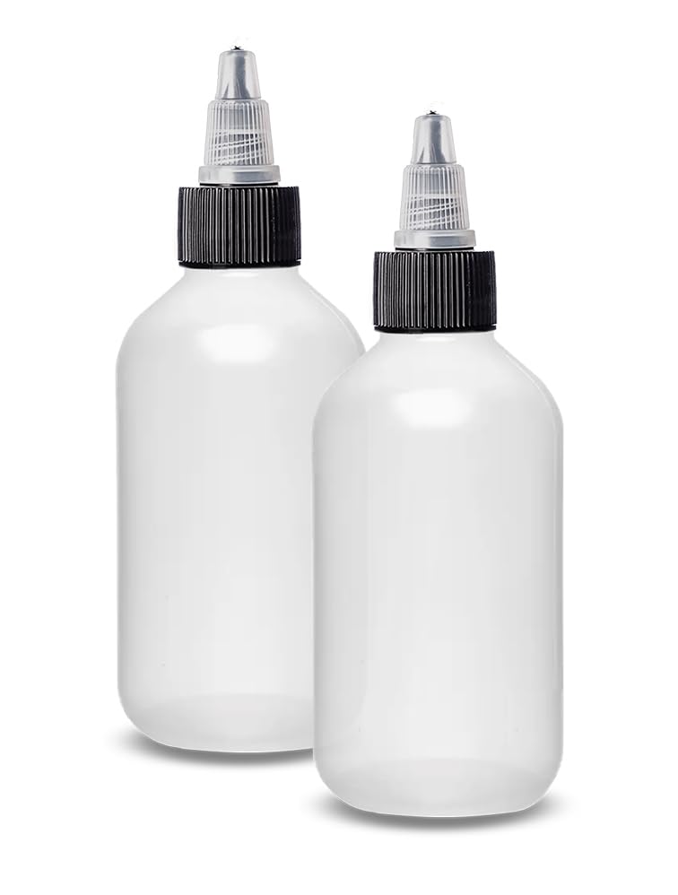 2 oz Plastic Squeeze Bottles with Twist Caps, Pack of 2