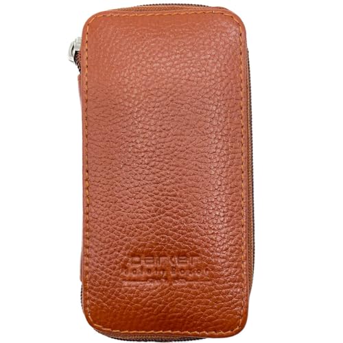 Parker Saddle Brown Leather Safety Razor Travel Case