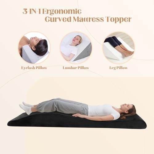 FAHKNS Ergonomic Lash Bed Topper - High Density Foam, 70.8in