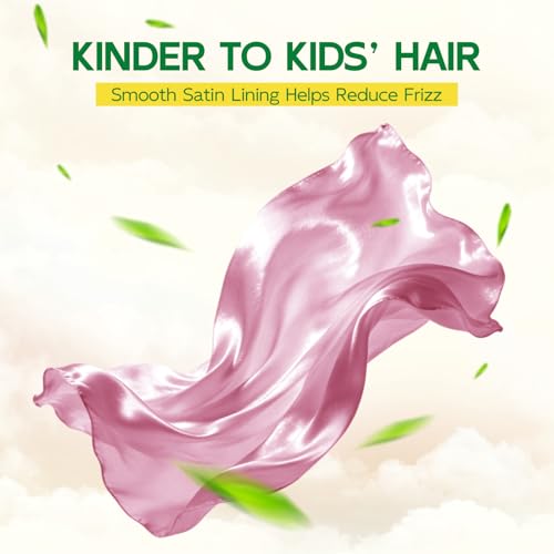 Kids Satin Lined Shower Cap, Waterproof Hair Protection Ages 3-10