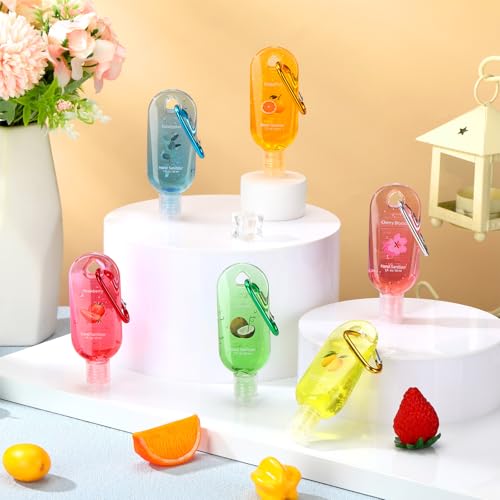 24 Pack Scented Hand Sanitizer Keychain - 1 oz Bulk Travel Size