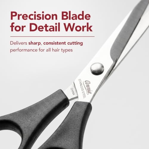 Professional 5.5 Inch Stainless Steel Hair Cutting Shears - Ergonomic Barber Scissors with Finger Rest - Silver (Pack of 1)