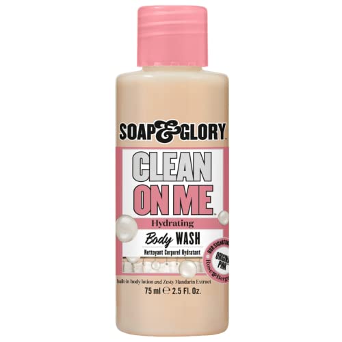 Soap & Glory Original Pink Clean On Me Body Wash - Rich, Creamy Shower Soap with Built-In Body Lotion for Maximum Hydration - Bergamot & Rose Scented Moisturizing Body Wash (75ml)