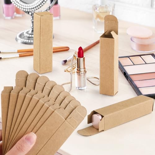 Kraft Lipstick Boxes 100 Pack - 0.78x0.78x3.34" Lip Balm Packaging