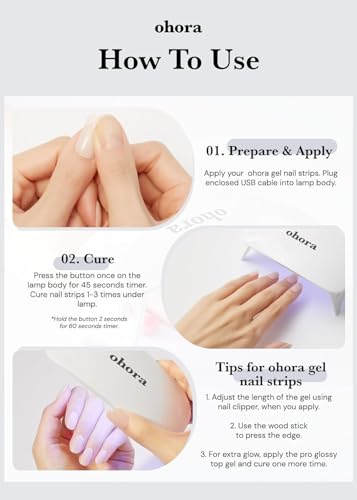 ohora LED Lamp for Gel Nail Strips - 6W, Portable Curing Light