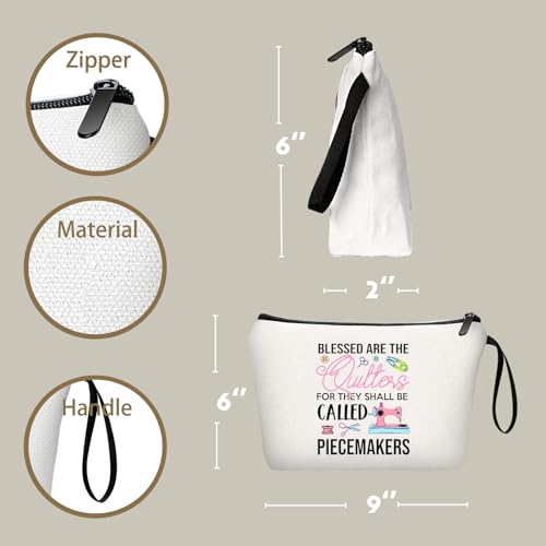 Quilting Sewing Gifts for Women Friend Female Coworker Sister Lovers Enthusiasts Sewers Seamstress Accessories Makeup Cosmetic Bag