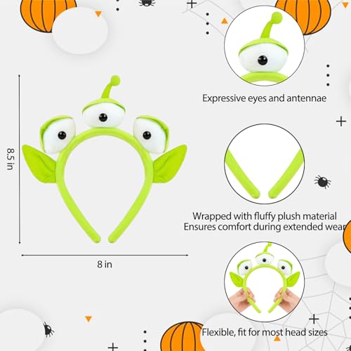 Mysense Alien Headband and Ogre Green Face Paint Kit,Alien Costume Accessories for Women Adults,Halloween Ears Headband for Cosplay Theme Parties