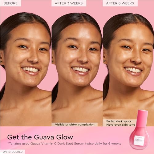 Glow Recipe Guava Vitamin C Face Serum - Dark Spot Brightening Serum for Face with Tranexamic, Ferulic Acid & Vitamin E for Glowing, Even Skin Tone - Gentle, Silky, Stable Vitamin C Serum (30ml)