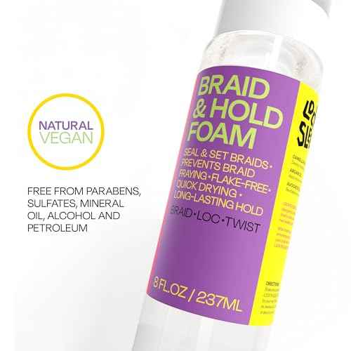 LOCK'N SLEEK Braid Foam for braiding, Twists and Locs, No Frizz with Shine, Fast Drying, Light Weight Mousse, 8 Oz