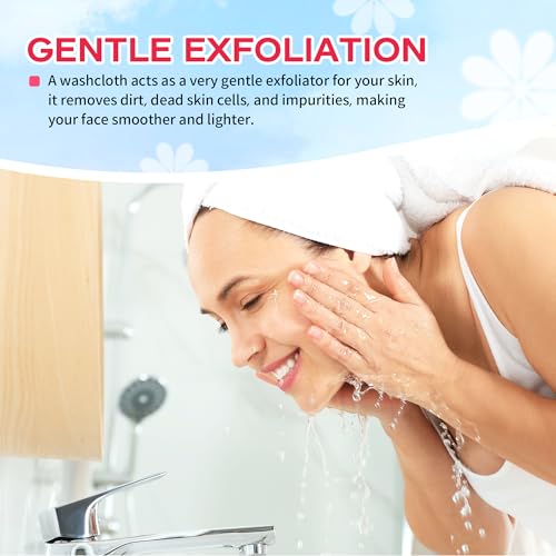 Microfiber Washcloths 12 Pack - Soft Quick Dry Face Towels