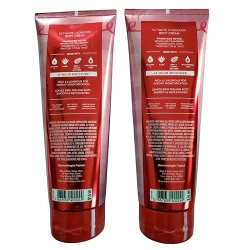 Bath & Body Works Women's Mrs Claus Ultimate Hydration Body Cream 8 Ounces Pack of 2