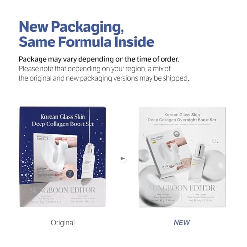 Revitalizing Combo/smooth-looking Boosting DUO: Deep Collagen Power Boosting Mask (4ea) & Deep Collagen Power Boosting Cream In Serum, Self-Care Gift Set for Women & Moms, Korean Skincare